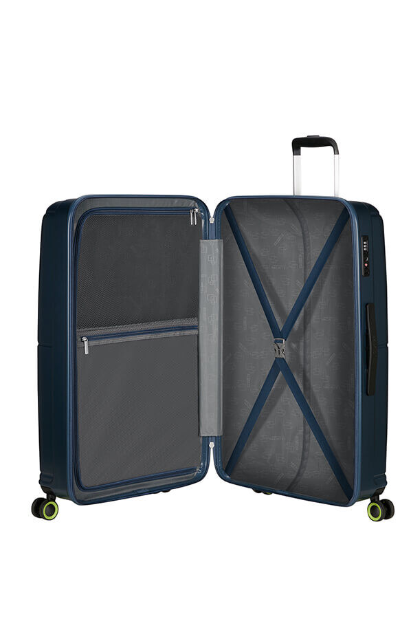 Geopop Spinner (4 wheels) 77cm Blue Rolling Luggage UK