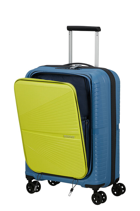 American Tourister Airconic Spinner Frontloader 15.6' 55cm  Coronet Blue/Lime