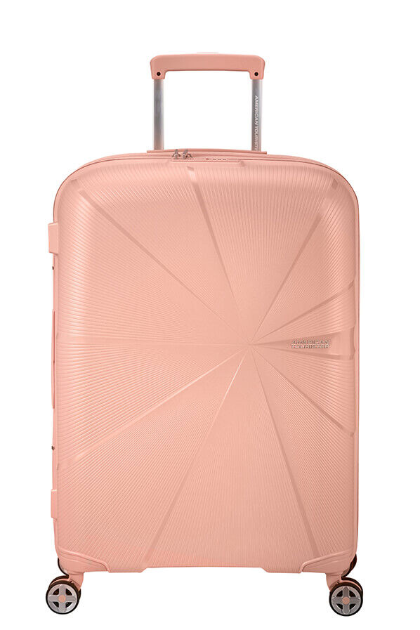 American Tourister StarVibe Spinner Expandable TSA 67cm  Metallic Peach