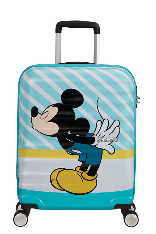 Blue Disney | 55cm Kiss Luggage UK Spinner Wavebreaker Rolling Mickey