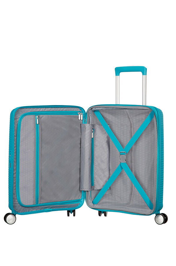 American Tourister Soundbox Spinner Expandable 55cm Summer Blue