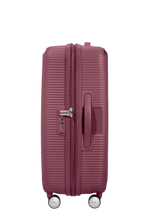 SoundBox Medium Check-in | American Tourister Soundbox Spinner TSA Expandable 67cm  Dark Burgundy