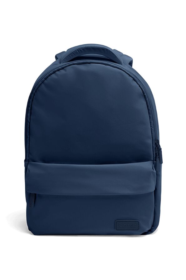 bleu laptop backpack 14-inch Equipped with multiple pockets Black & Blue leather backpack