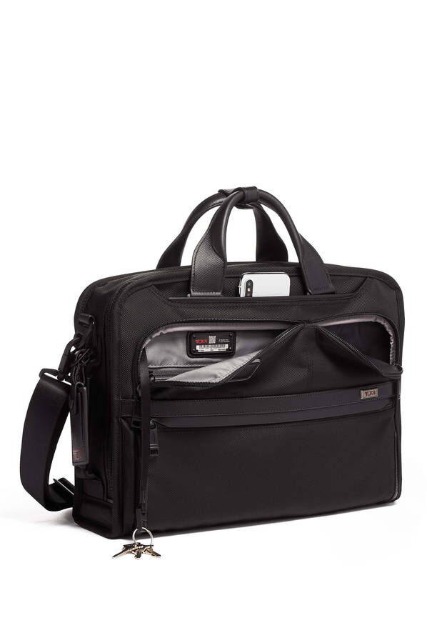TUMI Alpha 3 SLIM THREE WAY BRIEF Black