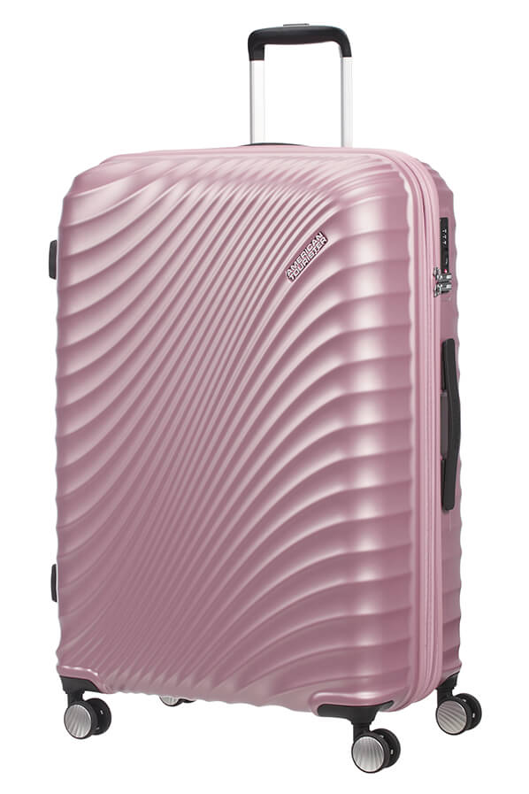 metallic pink suitcase