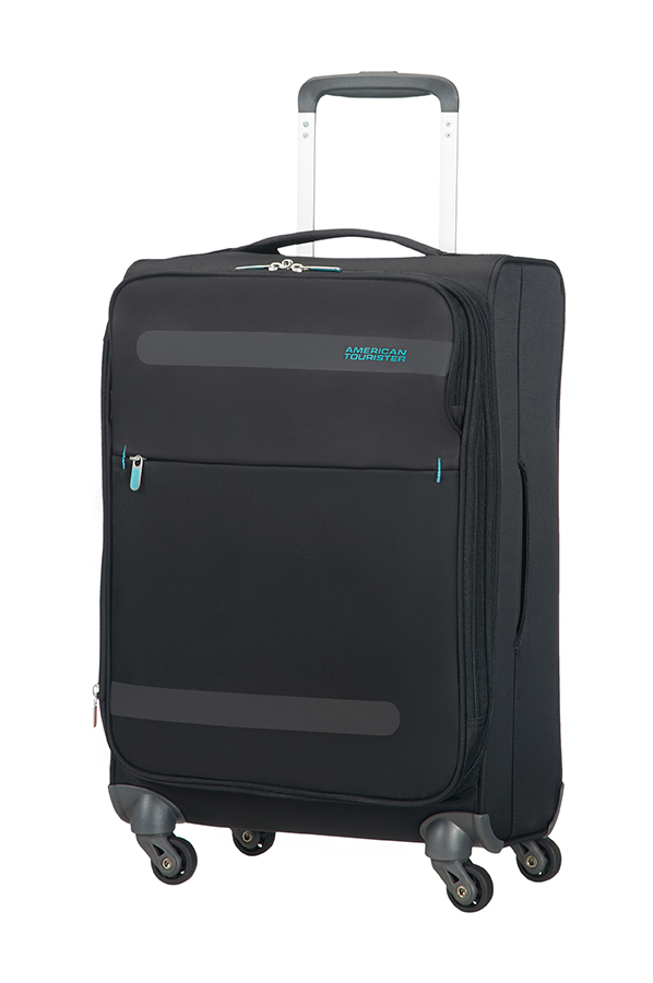American tourister herolite super light spinner 55 expandable volcanic black Clearance