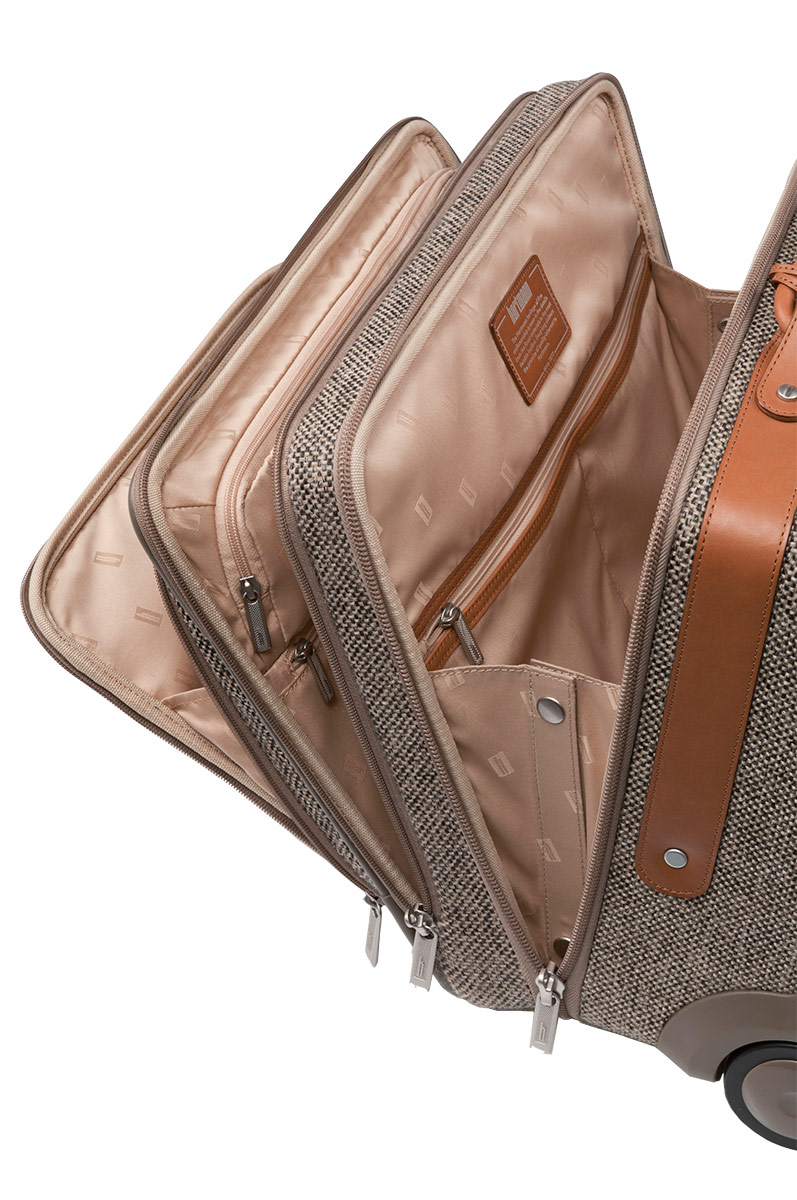 Hartmann Tweed Belting Business Rolling laptop bag 17" Natural Tweed