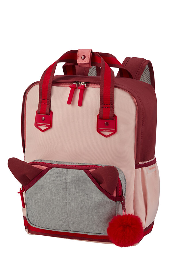 samsonite sam school spirit backpack m burgundy pink mascot