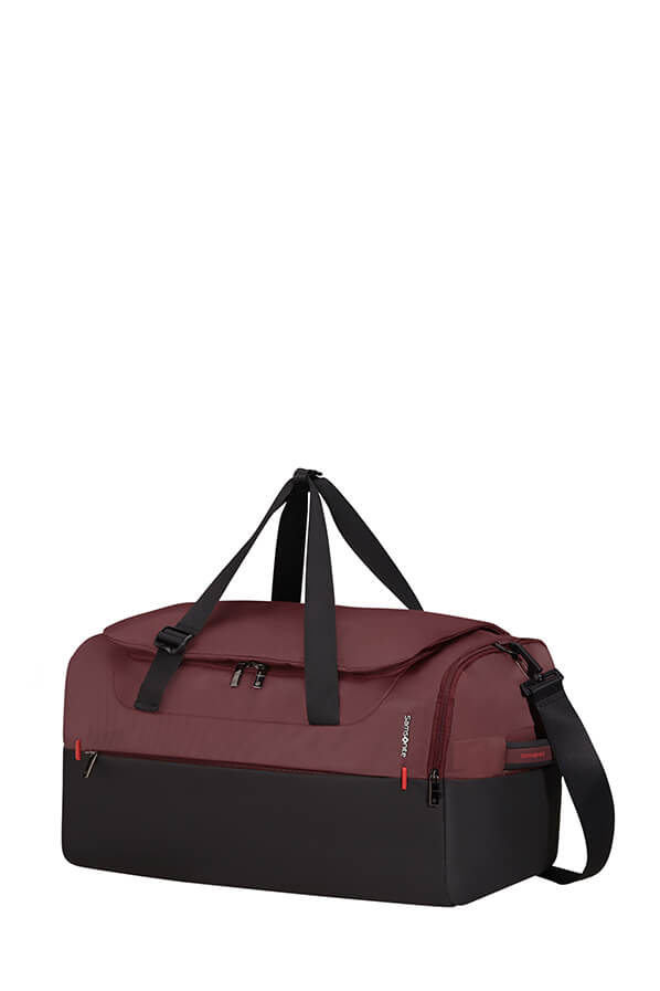 burgundy duffle bag