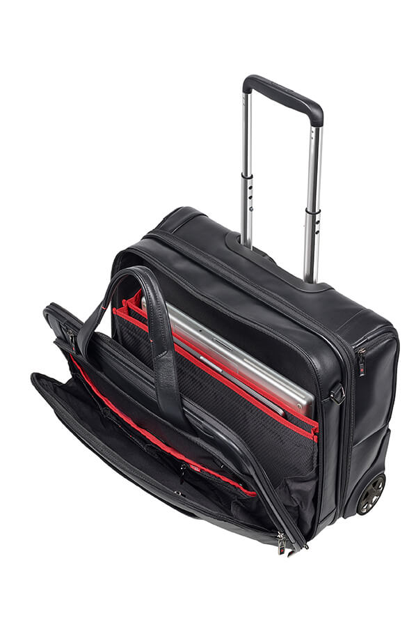 Samsonite ProDlx 5 Lth Rolling laptop bag 15.6" Black Rolling Luggage